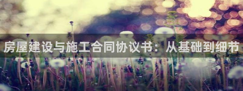 先锋娱乐集团：房屋建设与施工合同协议书：从基础到细节