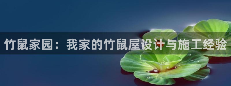 先锋娱乐游戏上分网址：竹鼠家园：我家的竹鼠屋设计与施工经验