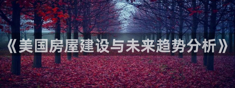 先锋娱乐网：《美国房屋建设与未来趋势分析》